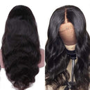 Human Hair Lace Front Wigs Glueless Brazilian Body Wave Virgin Human Hair Wigs 150% Density Transparent T Part Lace Front Wigs For Black Women T Shape Middle Part Lace Frontal Wigs Pre Plucked YAREESONG