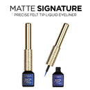 L'Oreal Paris Makeup Matte Signature Liquid Dip Eyeliner, Waterproof, Precise and Easy Application, All Day Wear, Vivid Matte Finish, Blue, 0.07 fl; Oz. L'Oreal Paris