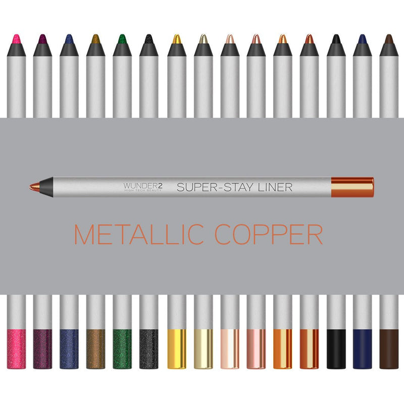 Wunder2 SUPERSTAY LINER Makeup Eyeliner Pencil Long Lasting Waterproof Color, Metallic Copper, 1 Count Wunder2