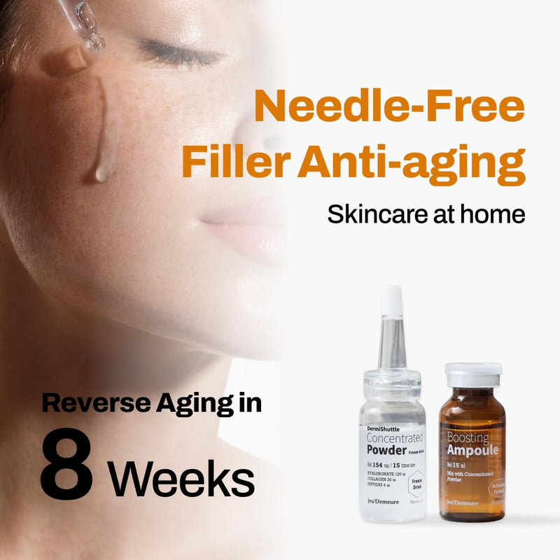JEU'DEMEURE Dermishuttle Face Lifting Kit – Deep-Absorbing Needle-Free Serum with Collagen, Hyaluronic Acid, Peptide – Targets Wrinkles, Lifting & Skin Renewal Without Microneedling Infinity Warehouse