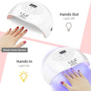 UV LED Nail Lamp, LKE Nail Dryer 72W Gel Nail Polish Curing Lamp UV Nail Lamp LED Nail Lamp for Gel Nail Polish Kit Nail Light Nail Art Accessories White LKE