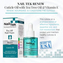 Nail Tek Renew, Natural Cuticle Oil with Tea Tree for All Nail Types, 0.48 oz, 1-Pack Nail Tek