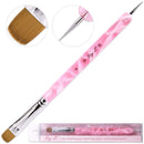 Ivy L Premium 2 Way French Gel Acrylic Nail Art Kolinsky Brush with Dotting Tool for Professional Manicure Cuticle Clean up Nail Art Design (Size