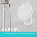 Airia Living Battery Powered Heated Glass Fogless Efficient Shaving Mirror Shatterproof Shower Mirror with 3M Tape, Razor Holder, & 360 Swivel, Black 7.1" x 8.7" Airia Living