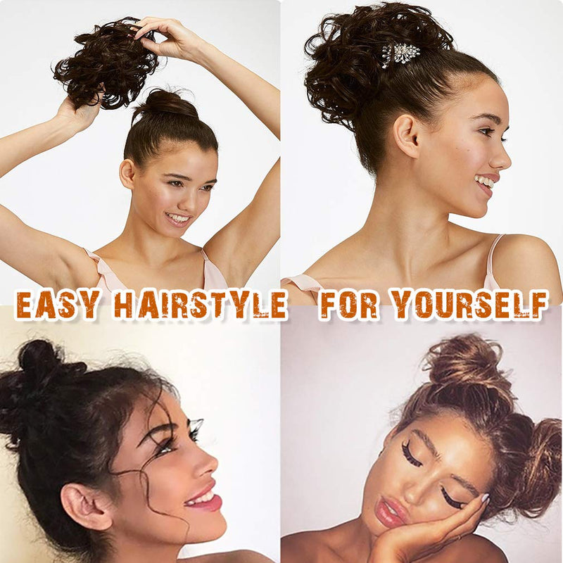 Messy Bun Hair Piece Scrunchy Hair Extensions Tousled Updo Ponytail With Synthetic Hair Elastic Rubber Band Accessories Ash Blonde Aileam Store