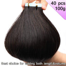 40 Pieces 100g Tape in Human Hair Extensions Rooted Dark Brown 20 inch Skin Weft Tape on Long Straight Remy Hair Seamless Invisible Double Sided for Women
