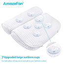 AmazeFan Bath Pillow, Bathtub Spa Pillow with 4D Air Mesh Technology and 7 Suction Cups, Helps Support Head, Back, Shoulder and Neck, Fits All Bathtub, Hot Tub and Home Spa AmazeFan