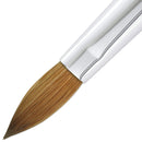 PANA Pure Kolinsky Hair Bristles Acrylic Nail Brush Oval Crimped Shaped Mahogany Wood Handle Professional Salon Quality (Size 8, Mahogany) PANA