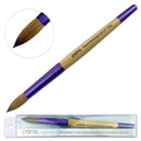 Pana USA Acrylic Nail Brush100% Pure Kolinsky Hair New LIMITED EDITION BEIGE PURPLE Wood Handle with Purple Ferrule Round Shaped Style (Size