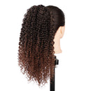 Vigorous Curly Ponytail Extension for Women Brown Color Drawstring Ponytail Curly for African Women Short Afro Kinky Ponytail Extension.(4
