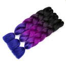 Ombre Kanekalon Braiding Hair 3 Pack Ombre Jumbo Braiding Hair Extensions 24 Inch Jumbo Braid Synthetic Hair for Braiding (3 pack, Black-Purple-Blue) Angels Beauty