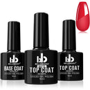 Matte Top Coat High Gloss Top Coat Base Coat Top Coat Gel Set,No Wipe Top Coat Resin Gel Nail Polish Glue Soak Off UV/LED Lamp Long Lasting And Shine For Nail Art(3Pcs,10ml/Bottle) BELLEBOOST