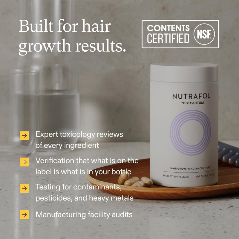 Nutrafol Postpartum Hair Growth Supplements, Clinically Tested for Visibly Thicker Hair and Less Shedding, Breastfeeding-friendly - 2 Month Supply, Pack of 2 Infinity Warehouse