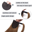 100% Human Hair Ponytail Extensions 18 Inches Wrap Around Human Hair Ponytail With Comb Clip in One Piece Pony Tail Hairpiece Long Straight Silky For Women