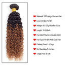 Ombre Kinky Curly Human Hair Bundle 1B/30 Brown Brazilian Hair 8A Grade Soft Human Hair Extension for Black Women 1Pcs/100g (16 Inch) Ladyrite