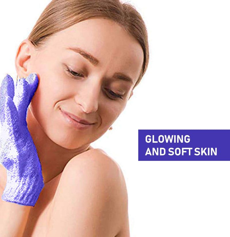 EXCLAIM BEAUTY Exfoliating Gloves Body Scrubber Gloves For Shower, Spa, Massage Shower Gloves Dual Texture Bath Gloves | Dead Skin Remover With Adjustable Straps Exclaim Beauty