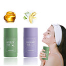 Green tea/Eggplant Purification Clay Stick, Deep Cleansing Pores, Improves Skin, Suitable for Men and Women of All Skin Types （2 PCS） (Green tea/Eggplant) Ysnhsye