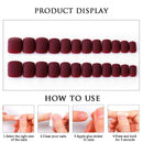 Edary Matte False Nails Short Red Square Fake Nails Press on Nails 24Pcs Art Nail for Women Edary