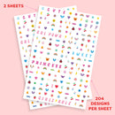 xo, Fetti Kids Nail Stickers - 816 Decals | Birthday Girl Party Favors, DIY Home Activity, Gift, Cute Nail Transfer, Groovy, Princess, Girl Power, Easter Basket xo, Fetti