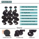 Brazilian Body Wave Human Hair Bundles 3 Bundles Body Wave Human Hair 100% Unprocessed Human Hair Weave 18 20 22 inch Body Wave Extension Bundles Natural Black Body Wave 3 Bundles for Black Women Seekomi