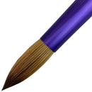 Pana USA Acrylic Nail Brush100% Pure Kolinsky Hair New LIMITED EDITION BEIGE PURPLE Wood Handle with Purple Ferrule Round Shaped Style (Size