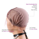 Bella Hair Breathable Swiss Lace Front Wig Cap for Making Wigs with Adjustable Straps and Combs Large Size Violet Bella Hair