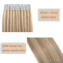 Tape In Hair Extensions Real Human Hair Invisible Seamless Skin Weft Double Side Tape Remy Human Hair Balayage Natural Long Straight For Women (20'',100g/40pcs,
