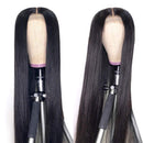 BLY Human Hair Wigs for Black Women 180% Density Straight Human Hair Transparent Lace Front Wigs 4x4 Closure Wig Human Hair Pre Plucked with Baby Hair Natural Color 22 Inch BLY