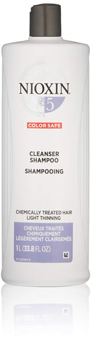 Nioxin System 5 Cleanser Shampoo, Bleached & Chemically Treated Hair with Light Thinning, 33.8 oz Nioxin