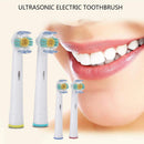 Replacement Brush Heads Compatible with Oral-B-Braun– 3D White - Pack of 4 Generic Electric Toothbrush Replacement Heads GRANDIOSI