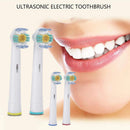 Replacement Brush Heads Compatible with Oral-B-Braun– 3D White - Pack of 4 Generic Electric Toothbrush Replacement Heads GRANDIOSI