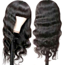 QTHAIR 12A Grade Body Wave Wigs With Bangs Virgin Brazilian None Lace Front Wigs Human Hair Wigs 150% Density Glueless Machine Made Wigs For Black Women(22 inch, Body wave) QTHAIR Store