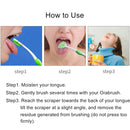 2 Pack Tongue Scraper, Tongue Cleaner Brush for Adults Tongue Scrubber for Better Breath (Green&Blue) Ceonam