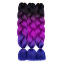 Ombre Kanekalon Braiding Hair 3 Pack Ombre Jumbo Braiding Hair Extensions 24 Inch Jumbo Braid Synthetic Hair for Braiding (3 pack, Black-Purple-Blue) Angels Beauty Store