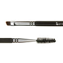 Angled Eyebrow Brush with Spoolie - Beauty Junkees Duo Eye Brow Brush and Comb with Firm Thin Angle for Filler, Tint, Liner, Definer, Shaper, Tamer, Cruelty Free Beauty Junkees