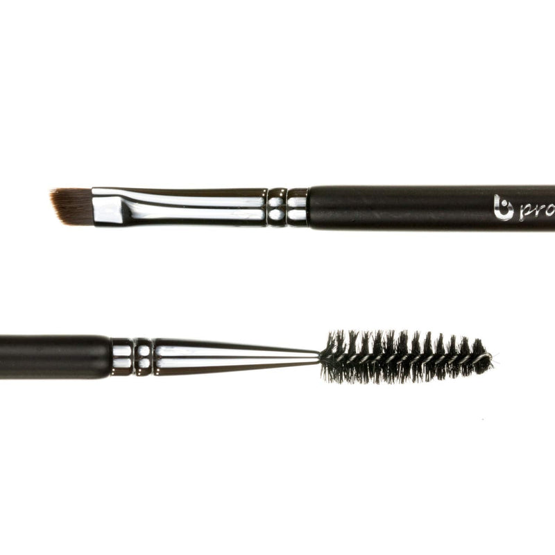 Angled Eyebrow Brush with Spoolie - Beauty Junkees Duo Eye Brow Brush and Comb with Firm Thin Angle for Filler, Tint, Liner, Definer, Shaper, Tamer, Cruelty Free Beauty Junkees