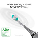 AquaSonic Vibe Series Ultra Whitening Toothbrush – ADA Accepted Electric Toothbrush - 8 Brush Heads & Travel Case - Ultra Sonic Motor & Wireless Charging - 4 Modes w Smart Timer – Charcoal Metallic Aquasonic