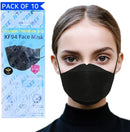 [Pack of 10-BLACK] NYBEE KF94 Mask Made in Korea for Adult, 4 Layer, Breathable, Lightweight, Comfortable Earloops, NYBEE