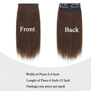 Clip In Mini Human Hair Extensions One Piece Short Straight Invisible Seamless Hairpin Hair For Thinning Hair Adding Hair Volume Natural Cushion High Hair For Men Women(10'',