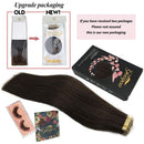 GOO GOO 16inch Tape in Hair Extensions Human Hair Dark Brown Silky Straight Remy Hair Extensions Tape in Natural Hair Extensions 50g 20pcs GOO GOO