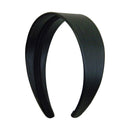 Black 2 Inch Wide Leather Like Headband Solid Hair band for Women and Girls Motique Accessories