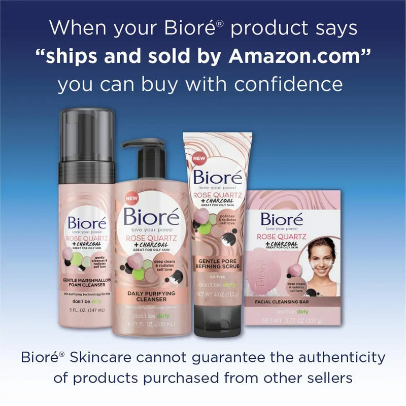 Bioré Rose Quartz With Charcoal Gentle Pore Refining scrub, exfoliating & Pore Minimizing Micro Crystal Facial Scrub, Oil Free, Dermatologist Tested, Cruelty Free, Vegan Friendly, Paraben Free Bioré Store