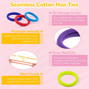 Cotton Hair Ties, IKOCO 50Pcs Seamless Hair Bands Ponytail Holders Thick Hair No Damage Hair Ties for Women IKOCO