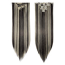 Clip In On Hair Extension Full Head 8pcs 18Clips 26" Straight Natural Black Mix Bleach Blonde Synthetic Heat Resistant Hairpieces Invisible Hairpiece (26" Straight, Natural Black Mix Bleach Blonde) S-noilite