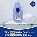 NIVEA Nourishing Shea Butter Care Body Wash with Nourishing Serum, Bottle, Almond, 20 Fl Oz NIVEA