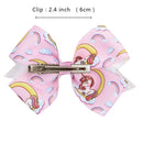 6 Pieces/Set 5 Inches Rainbow Printed Knot Ribbon Siwa Bows For Girls Handmade Boutique Hair Clips Children Hair Accessories (STYLE-1) TAYESHA