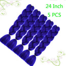 Jumbo Braiding Hair, Blue Braiding Hair 24inch 100G 5PCS, Feed in Hair for Braids, Blue Ombre Braiding Hair Extensions for Twist Braiding Crochet Hair Color Sapphire SaiDi