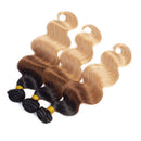 12A Ombre Brazilian Virgin Body Wave Hair 3 Bundles (T1B/30/27,16" 16" 16") Ombre Virgin Brazilian Remy Human Hair Weave Bundles 100% Unprocessed Virgin Remy Hair Bundles 3 Tone Ombre Hair Weft ROYAL IMPRESSION