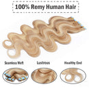 22 Inch Tape in Human Hair Extensions Highlight Wavy Thin Hair 100g 40pcs/pack Seamless Skin Weft Glue in Body Wave Human Hairpieces Balayage