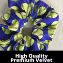 Softball Scrunchie, Softball Hair Accessories, Girls Softball Premium Velvet Scrunchie, Gift for Softball Player and Softball Teams (Blue) Infinity Collection